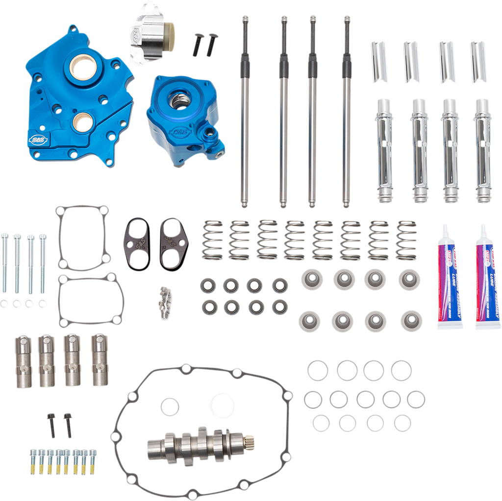 S&S Cycle Cam Chest Kit for M8 with VVT – 450 Cam, Water-Cooled, Chain Drive, Chrome Pushrod Tubes – Part No. 310-1116B