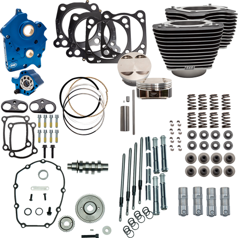 S&S Cycle Power Pack 550G Water Cooled Upgrade Kit with Chrome Pushrod Tubes - Part Number 310-1051D