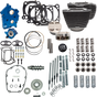 S&S CYCLE Power Pack 550G Oil Cooled Kit for 107" M8 Engines - Wrinkle Black with Chrome Pushrods