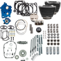 S&S CYCLE Power Pack 550G Water Cooled Big Bore Kit for M8 Engines - 114 and 117 Inch with Chrome Pushrod Tubes