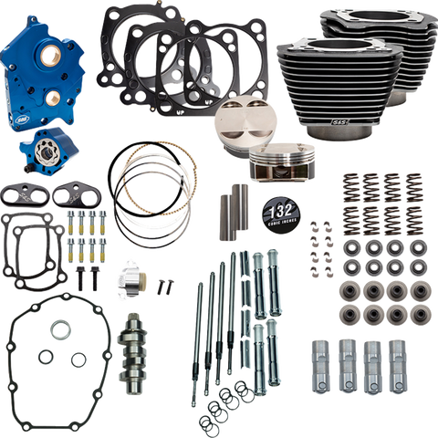 S&S Cycle Power Pack 550C Oil Cooled Big Bore Kit for M8 Engines - 132