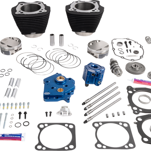 S&S Cycle Power Package for M8 Models - 496 Gear Drive Oil Cooled - Wrinkle Black Finish - Part 310-1392A
