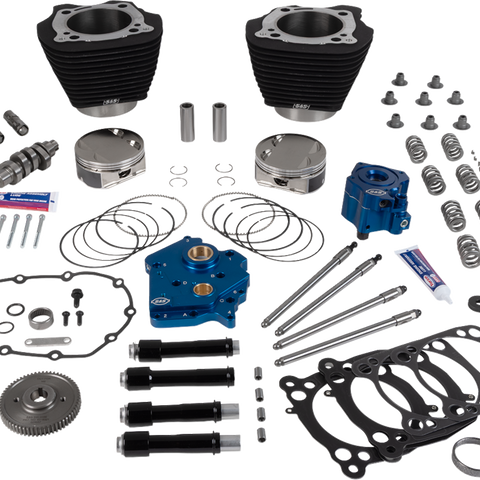 S&S Cycle Power Pack for M8 Engines - Oil Cooled 496 Gear Drive - Wrinkle Black Finish (Part #310-1397A)