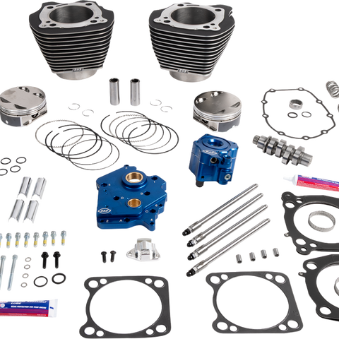 S&S Cycle Power Package for M8 Models with 496 Cam - Water Cooled, Wrinkle Black with Highlight Finish