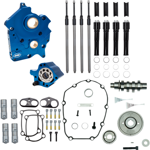 S&S Cycle Cam Chest Kit for M8 with VVT - Water Cooled Gear Drive System - 465 Cam - Black Pushrod Tubes (Part Number 310-1009B)
