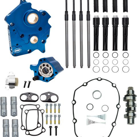 S&S Cycle Cam Chest Kit - Oil Cooled - Chain Drive - 475 Cam - Black Pushrod Tubes for M8 with VVT (Part 310-1012C)
