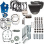 S&S Cycle Power Pack 550G Water Cooled Engine Kit with Chrome Pushrod Tubes and Wrinkle Black Finish - Part 310-1102D