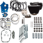 S&S Cycle Power Pack 550C Oil Cooled Engine Kit with Chrome Pushrod Tubes, M8 - Wrinkle Black Finish