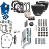 S&S CYCLE Power Pack 550C Water Cooled Kit for 114"/117" M8 Engines — Black Granite Finish with Chrome Pushrod Tubes