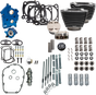 S&S CYCLE Power Pack 550C Water Cooled Kit for 114"/117" M8 Engines — Black Granite Finish with Chrome Pushrod Tubes