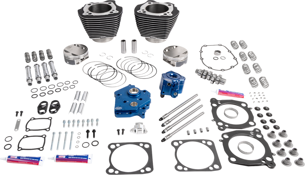 S&S Cycle Power Package for M8 Models 310-1393A - Oil Cooled 496 Gear Drive with Wrinkle Black Finish
