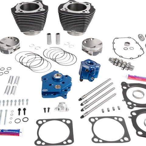 S&S Cycle Power Package for M8 Models 310-1393A - Oil Cooled 496 Gear Drive with Wrinkle Black Finish