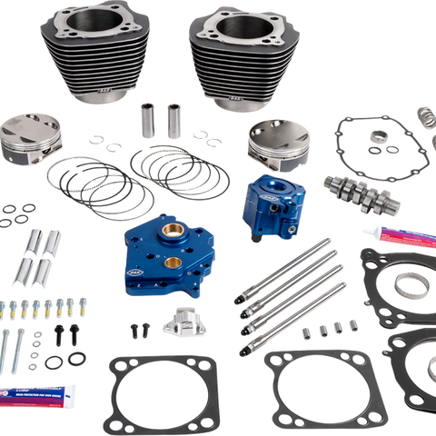 S&S Cycle Power Package for M8 Models 310-1400A with Water Cooled 496 Chain Drive in Black Granite Finish