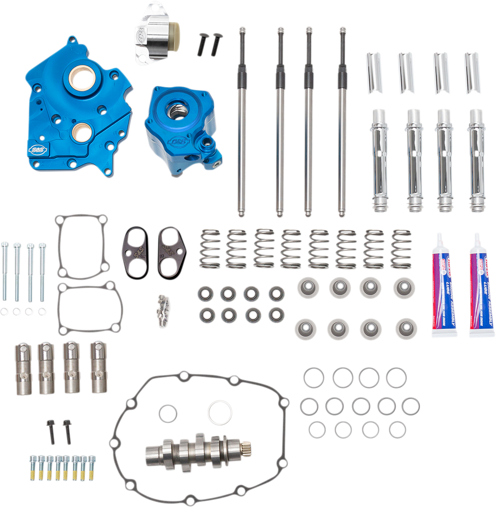 S&S Cycle 310-1082C Cam Chest Kit for M8 Engines with VVT, Oil Cooled, 550 Cam, Chrome Pushrod Tubes