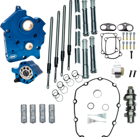 S&S Cycle 310-1000C Cam Chest Kit for M8 with VVT – Water-Cooled, Chain Drive, 475 Cam, Chrome Pushrod Tubes