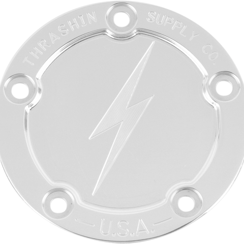 THRASHIN SUPPLY CO. Points Cover - Dished - Polished - 5 Hole - Twin Cam TSC-3026-2