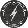 THRASHIN SUPPLY CO. Points Cover - Dished Black Finish for Twin Cam - Part TSC-3026-4