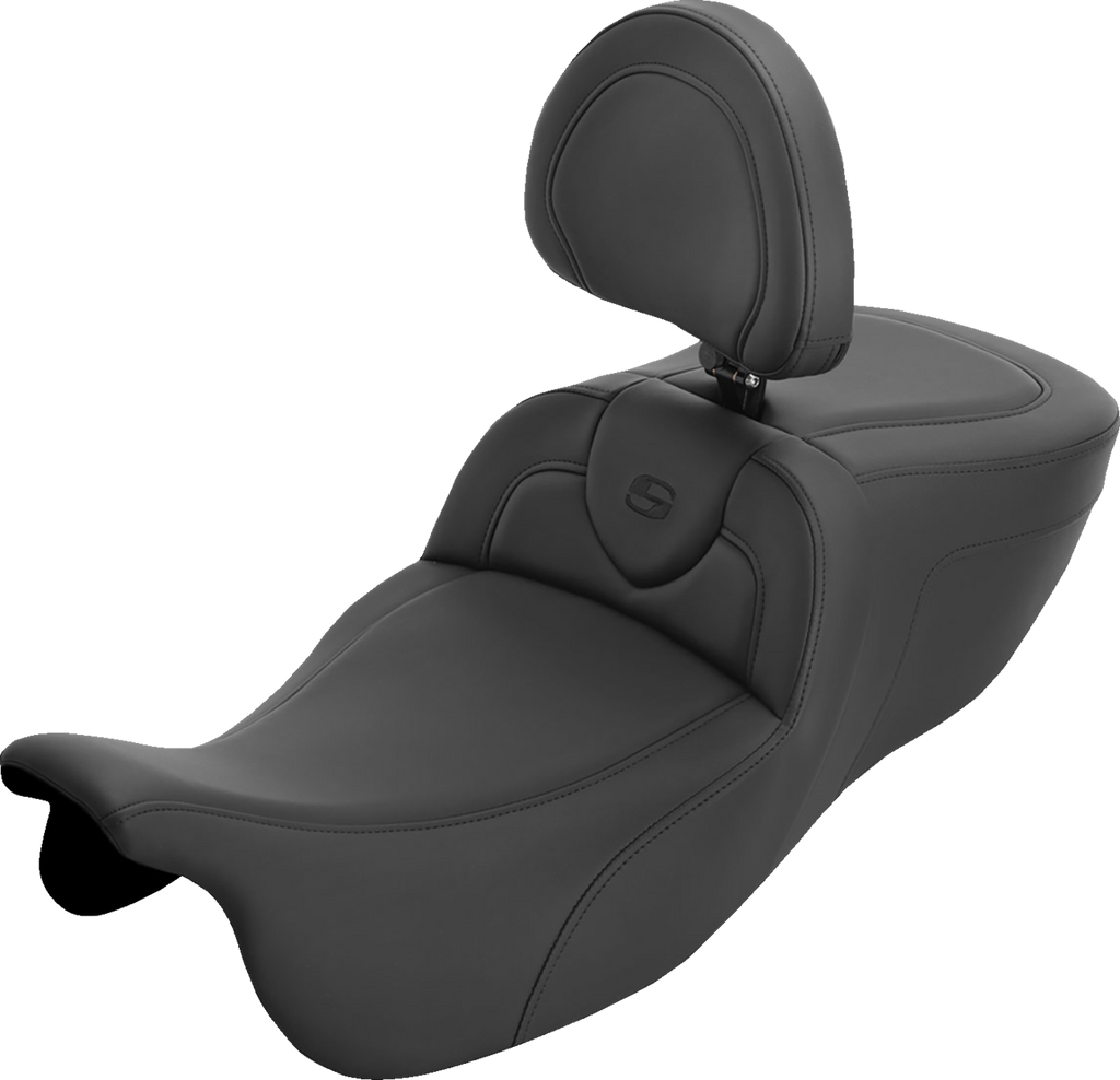SADDLEMEN Roadsofa™ Extended Reach Seat with Backrest for FLRT/FLTRT 2015-2025 – Plain, Part 815-07-188BR