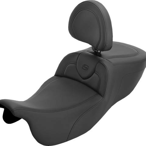 SADDLEMEN Roadsofa™ Extended Reach Seat with Backrest for FLRT/FLTRT 2015-2025 – Plain, Part 815-07-188BR