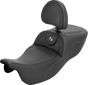 SADDLEMEN Roadsofa™ Extended Reach Seat with Backrest for FLRT/FLTRT '15-'25 - Carbon Fiber - Part 815-07-186BR