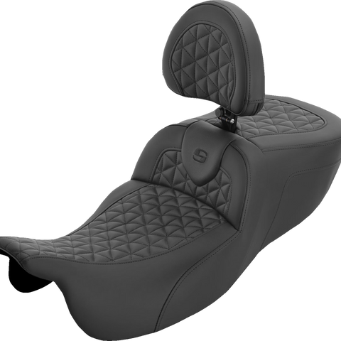 SADDLEMEN Roadsofa™ Extended Reach Seat with Backrest for FLRT/FLTRT '15-'25 - Part 815-07-211B0