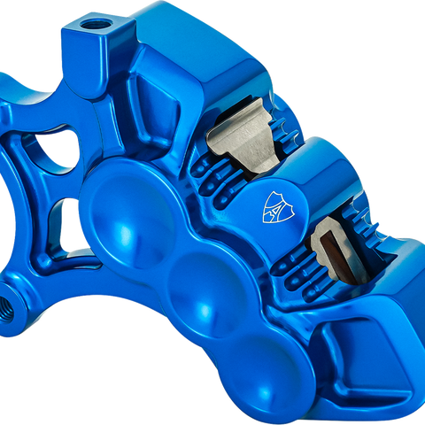 Arlen Ness Monoblock Axial Brake Caliper, Left Side, Blue, Part 320-108