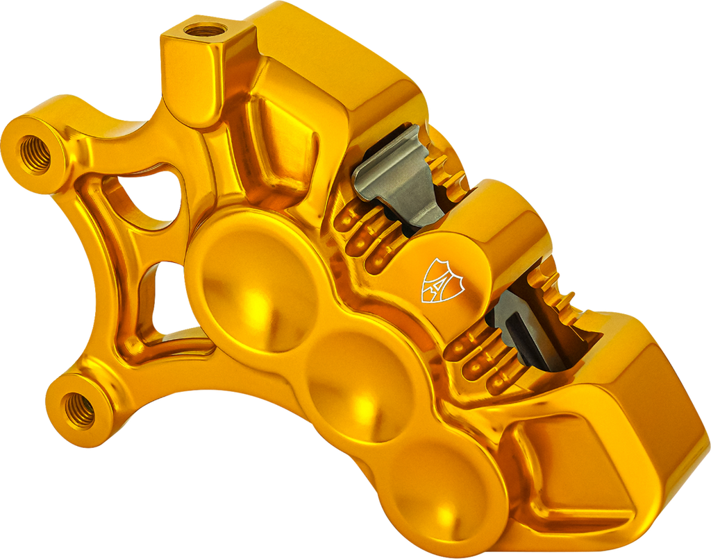 Arlen Ness 320-109 Monoblock Axial 6-Piston Brake Caliper, Left-Hand, Gold