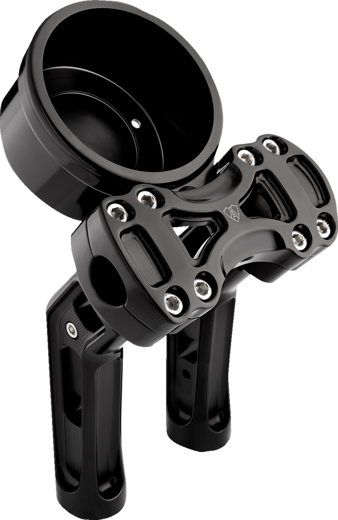 Arlen Ness Method Wayback Risers, 7-Inch, 4-Inch Round Gauge, Black, 520-072