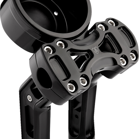 Arlen Ness Method Wayback Risers, 7-Inch, 4-Inch Round Gauge, Black, 520-072