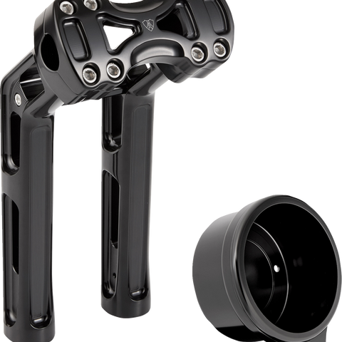 Arlen Ness Wayback 10-Inch Risers for Softail with 4-Inch Round Gauge, Black 520-073