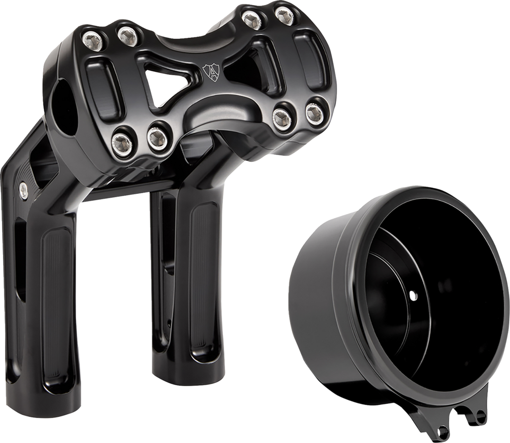 Arlen Ness Wayback Risers 7-Inch for Harley-Davidson Softail, 4-Inch Round Gauge, Black 520-074