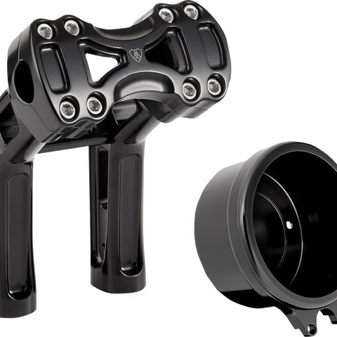 Arlen Ness Wayback Risers 7-Inch for Harley-Davidson Softail, 4-Inch Round Gauge, Black 520-074