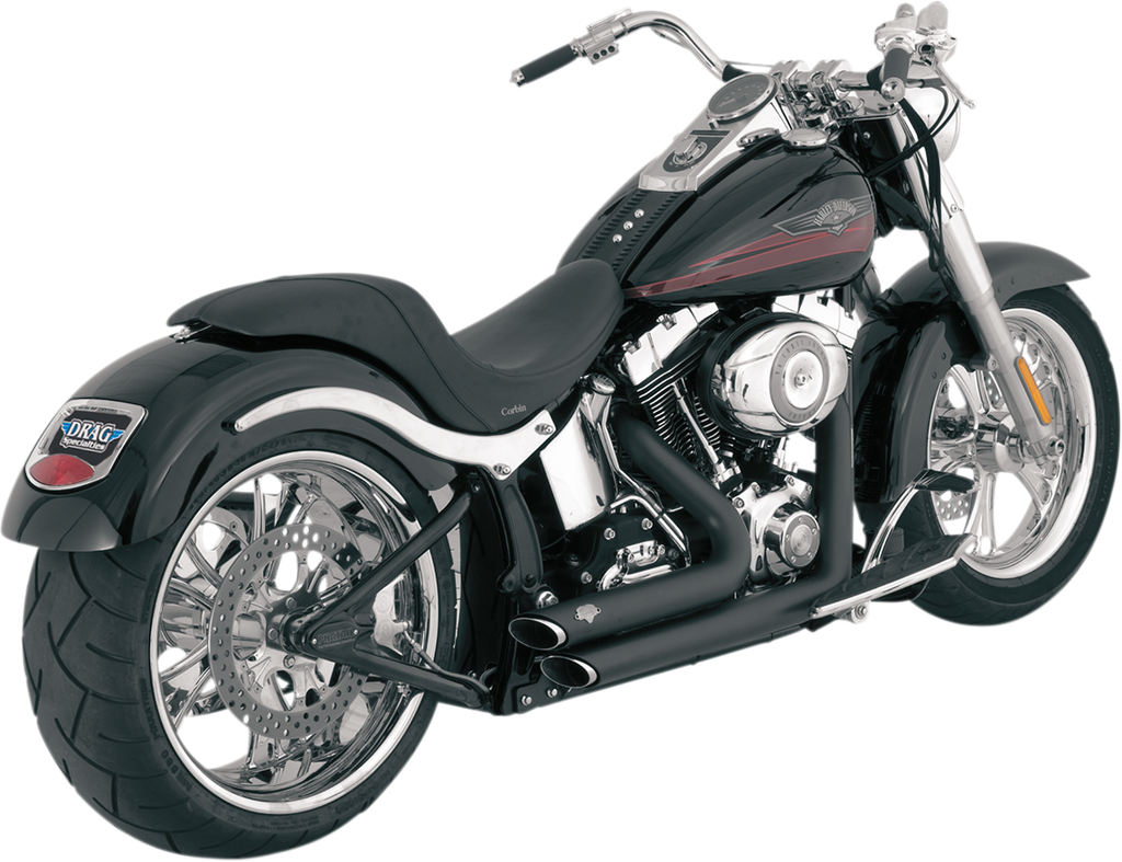 VANCE & HINES Shortshots Staggered Exhaust System for Softail - Matte Black Ceramic, Part 47222
