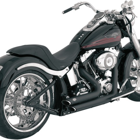 VANCE & HINES Shortshots Staggered Exhaust System for Softail - Matte Black Ceramic, Part 47222