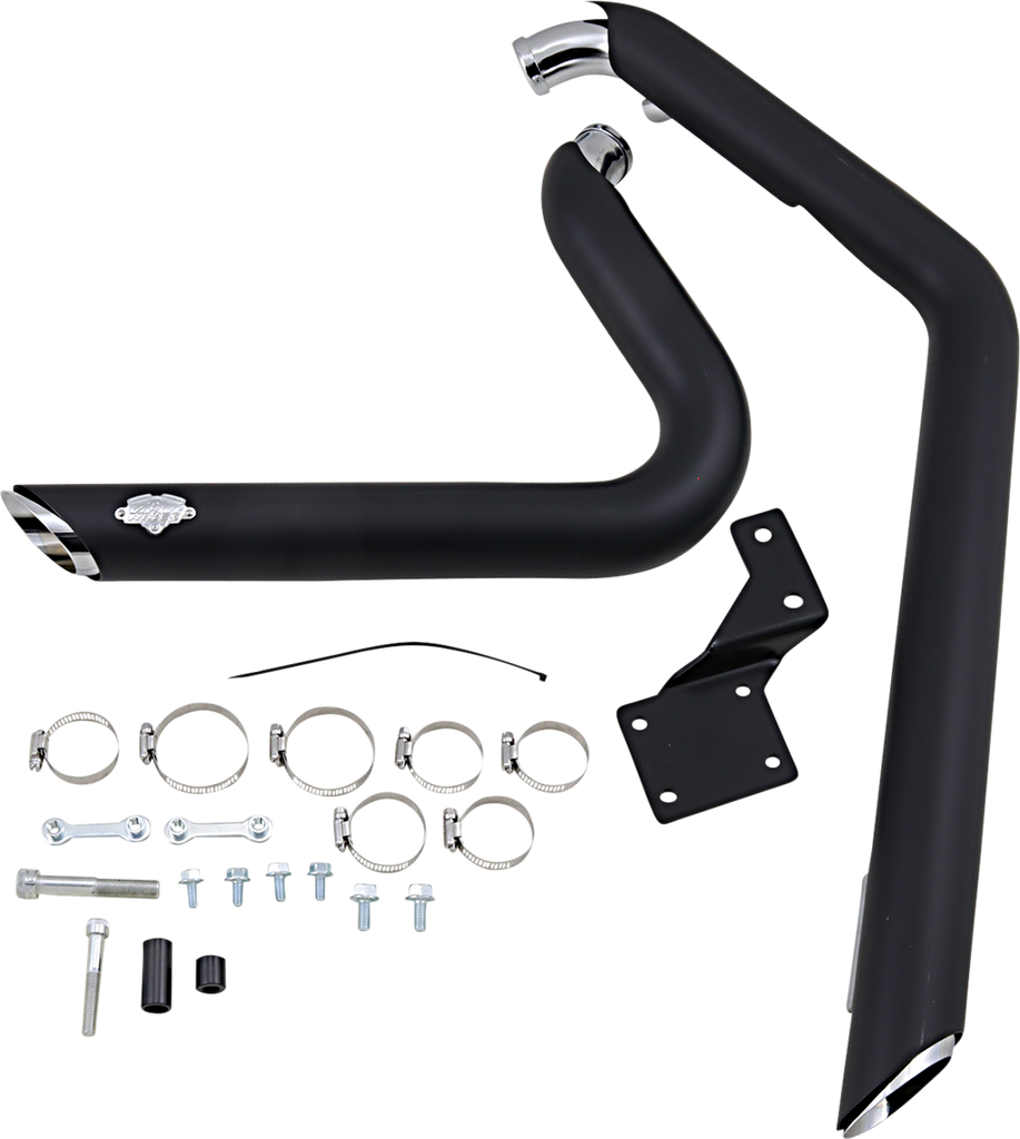 VANCE & HINES Shortshots Staggered Exhaust System for Softail - Matte Black Ceramic, Part 47222