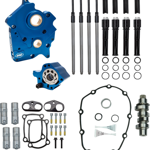 S&S Cycle HPT560 Water Cooled Cam Chest Kit with Black Pushrod Tubes for VVT M8 Engines – Part 310-1433
