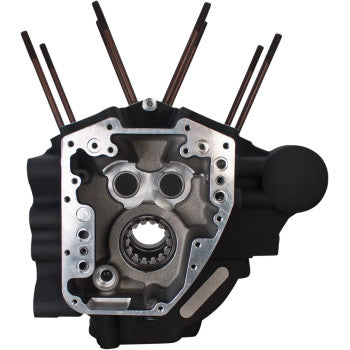 S&S CYCLE Twin Cam 310-0367A Engine Case for 3.750-Inch Bore with Stock Stud Pattern in Wrinkle Black Finish