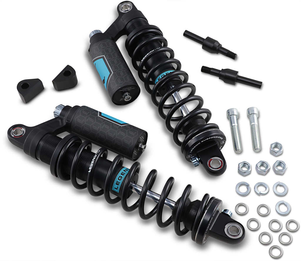 Legend Suspension Revo ARC Piggyback Shocks for Harley FXR 1984-2000, 14 Inch, Black - Part Number 1310-1900
