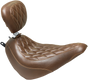 MUSTANG Seat - Wide Tripper* Solo - with Backrest - Diamond - Brown 83004 - Team Dream Rides