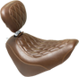 MUSTANG Seat - Wide Tripper* Solo - with Backrest - Diamond - Brown 83013 - Team Dream Rides