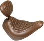 MUSTANG Seat - Wide Tripper* Solo - with Backrest - Diamond - Brown 83040 - Team Dream Rides