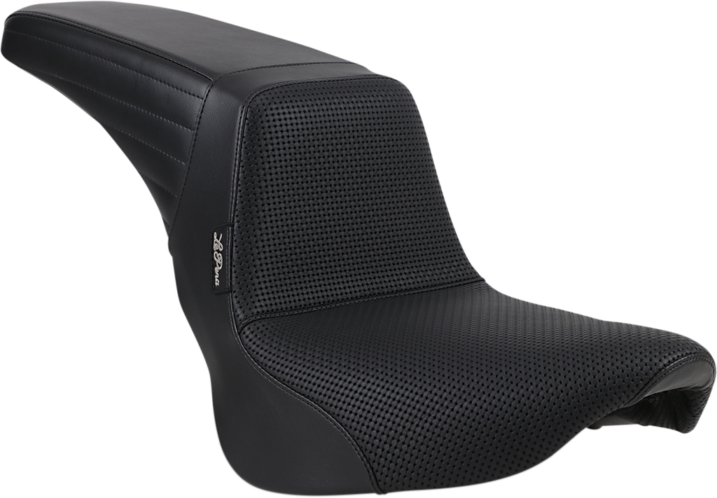 LePera Kickflip Seat with Basketweave Pattern for Harley Softail 2018-2023 - Black, Model LYR-590BW