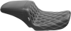 LePera Kickflip Seat - Double Diamond with White Stitching for Harley FXD '06-'17, Model LK-591DD-WHITE