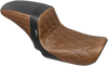 LePera Kickflip Seat - Diamond Black/Brown for Harley FXD 2006-2017, Part LK-591DMBRNBK