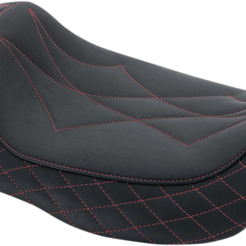 MUSTANG Revere Solo Seat - Diamond - Red Stitched 75130AB - Team Dream Rides