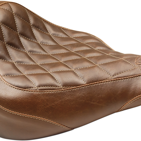 MUSTANG Seat - Wide Tripper* Solo - without Backrest - Diamond - Brown 83053 - Team Dream Rides