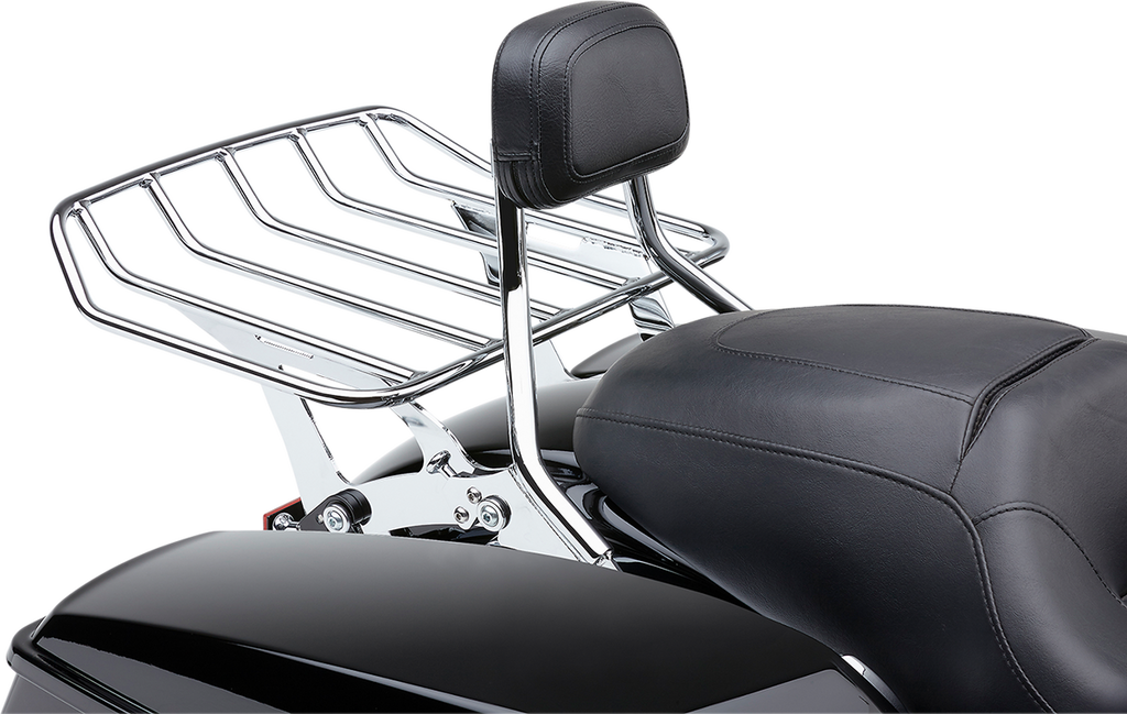 COBRA Detachable Backrest - Chrome - Short - FLH/FLT 602-2200 - Team Dream Rides