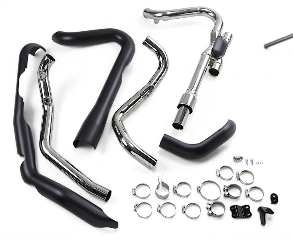 COBRA Dual Bung Headpipes - Black 6255DBRB - Team Dream Rides