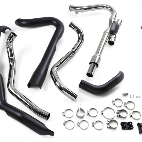 COBRA Dual Bung Headpipes - Black 6255DBRB - Team Dream Rides