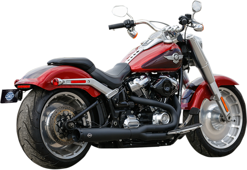 S&S Cycle 2:1 Exhaust for M8 Softail - Black 550-0857